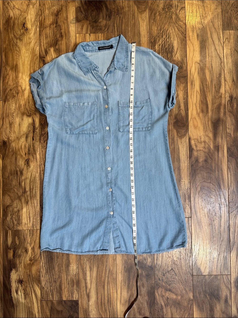 Stylish Light Blue Denim Shirt Dress
